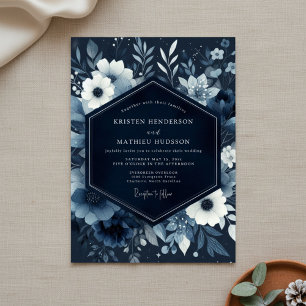 Convites Casamento Florestal com Florada Índigo