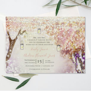 Convites Casamento Florestal de Fada Púrpura Púrpura Pica-P