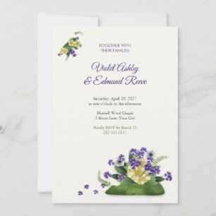 Convites Casamento Florestal de Violetas Doces e Primaveras