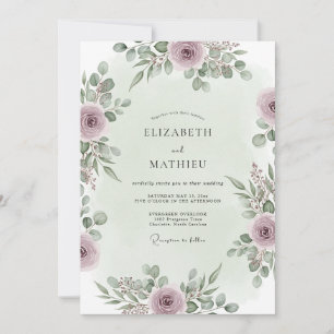 Convites Casamento Florestal Elegante em Bege Rosa