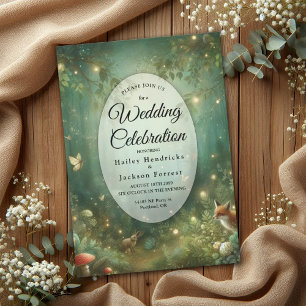 Convites Casamento Florestal Encantado Emerald Green