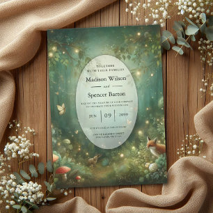 Convites Casamento Florestal Encantado Emerald Green