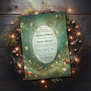 Convites Casamento Florestal Encantado Emerald Green