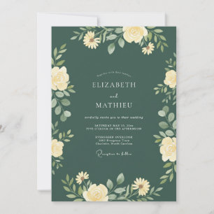 Convites Casamento Florestal Mal-humorado em Verde Pinho