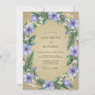Convites Casamento Florestal Terroso Roxo