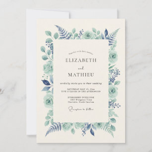 Convites Casamento Florestal Verde Menta Luxuriante