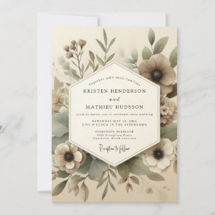 Convites Casamento Florido Bosque Terroso