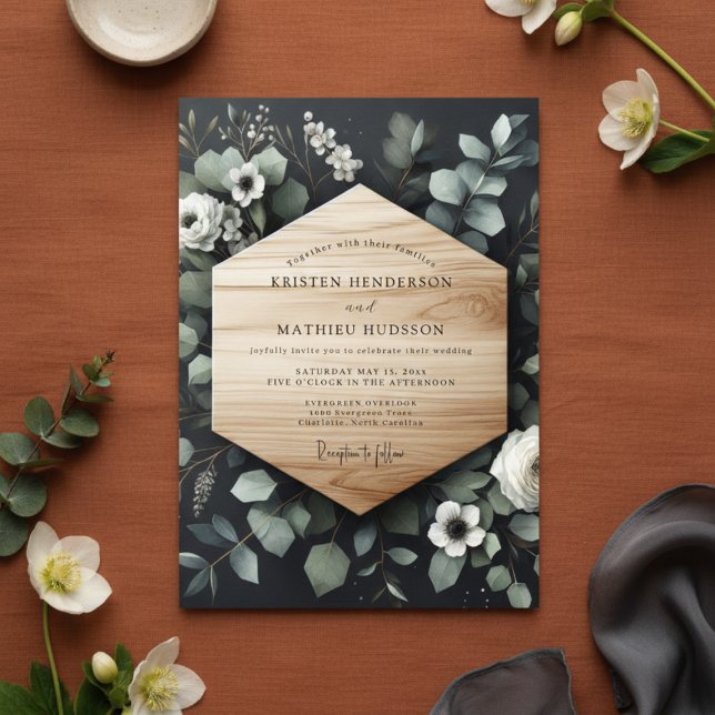 Convites Casamento Florido de Sage Woodland (Criador carregado)