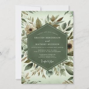 Convites Casamento Florido de Sage Woodland