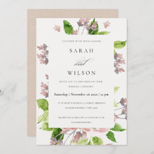 CONVITES CASAMENTO FLORORAL DE COR DE ÁGUA ROMÂNTICA PINTA