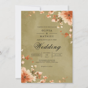 Convites Casamento Flourish Amber Blossom