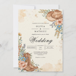 Convites Casamento Flourish Rustic Western Bloom