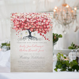 Convites Casamento Folha Coração Silvestre Prata Rosa Verme