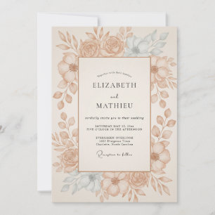 Convites Casamento Folha de Cobre Champagne