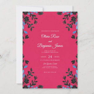 Convites Casamento Folha Magenta