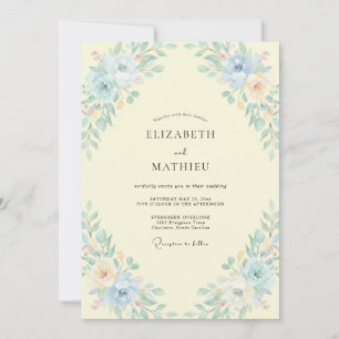 Convites Casamento Folhado Aquático com Toques de Manteiga