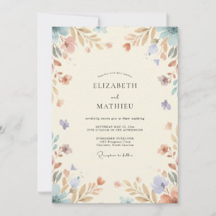 Convites Casamento Folhado Dourado e Periwinkle