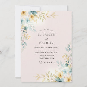 Convites Casamento Folhado em Dourado Rosa