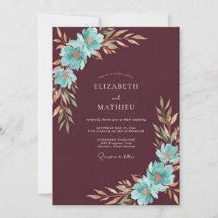 Convites Casamento Folhado Marinho Aqua
