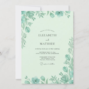 Convites Casamento Folhagem de Hortelã