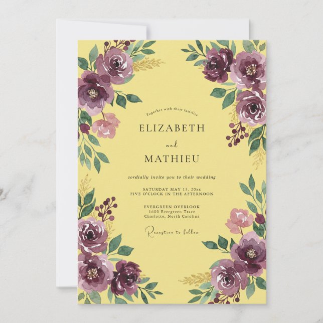 Convites Casamento Folhagem de Plumagem de Milho (Frente)
