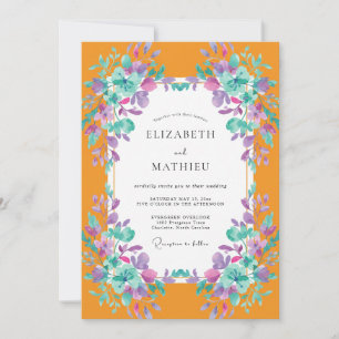 Convites Casamento Folhagem Roxa Marigold