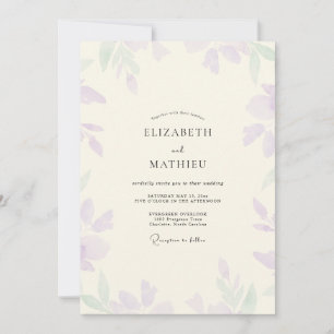 Convites Casamento Folhagem Roxa Menta