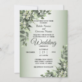 Convites Casamento Folhagens Florais Rústicas Folhas de Euc