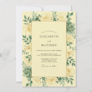Convites Casamento Folhas Amarelas Manteiga Jardim