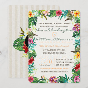 Convites Casamento  Folhas tropicais, Flora & Rico