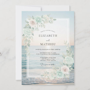 Convites Casamento Folhoso Areia Menta