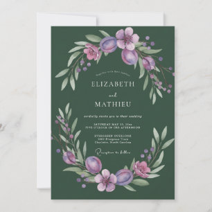 Convites Casamento Folhoso de Plum Moss