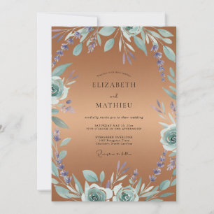 Convites Casamento Folhoso de Vinca Cobre