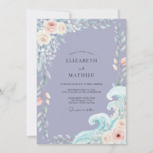 Convites Casamento Folhoso Oceano Azul-Pervinca