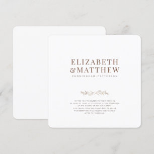 Convites Casamento Foliar Moderno + Minimalista