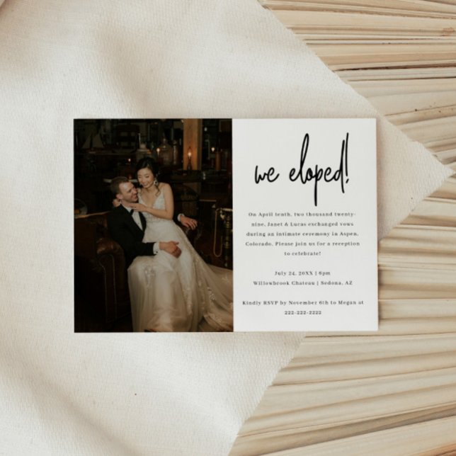 Convites Casamento Fomos Embora Foto Recepção de Elopamento (Criador carregado)