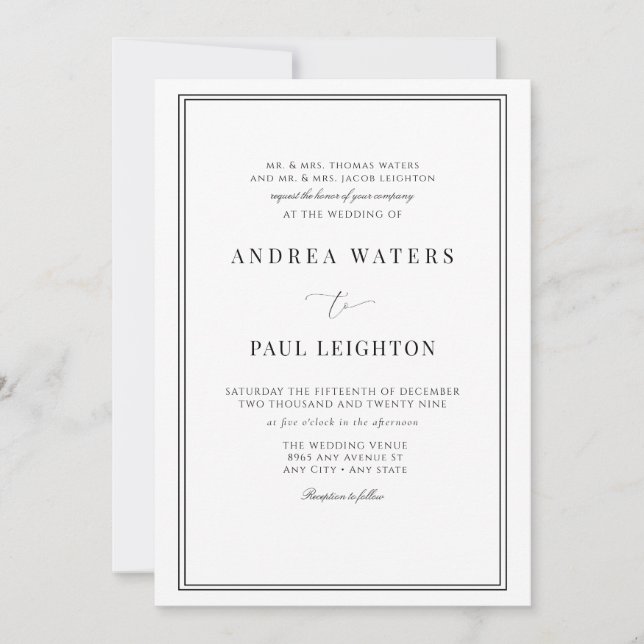 Convites Casamento Formal (Frente)