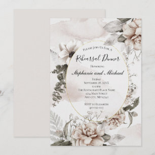 Convites Casamento Formal Botânico Elegante Botânico Flor