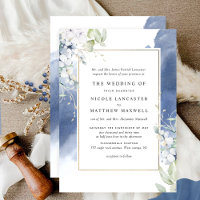 Casamento Formal Branco, Azul Marinho Floral