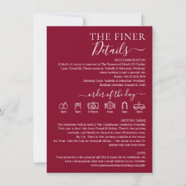 Convites Casamento Formal Burgundy Detalhes Finos