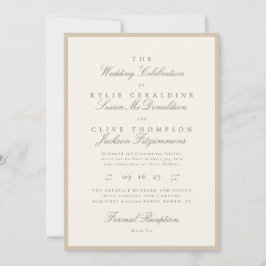 Convites Casamento Formal Champanhe Bege Marfim