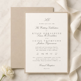 Convites Casamento Formal Champanhe Taupe