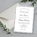 Convites Casamento Formal Clássico Branco Negro Tradicional<br><div class="desc">Bonito convite de casamento clássico clássico,  preto e branco,  elegante. Todos os campos podem ser editados com seus detalhes.</div>