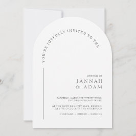 Convites Casamento Formal com Arco Branco Minimalista