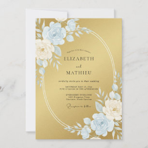 Convites Casamento Formal com Brilho Dourado