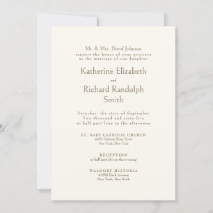 Convites Casamento Formal Creme Noiva Pais II