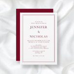 Convites Casamento Formal da Borgonha Elegante<br><div class="desc">Convite Formal de Casamento de Borgonha Elegante</div>