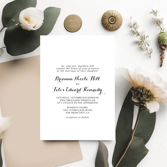 Convites Casamento Formal da Caligrafia Moderna (Criador carregado)