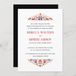 Convites Casamento Formal Da Flor Russa Art Khokhloma