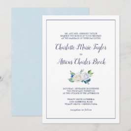 Convites Casamento Formal das Flores Brancas Clássicas